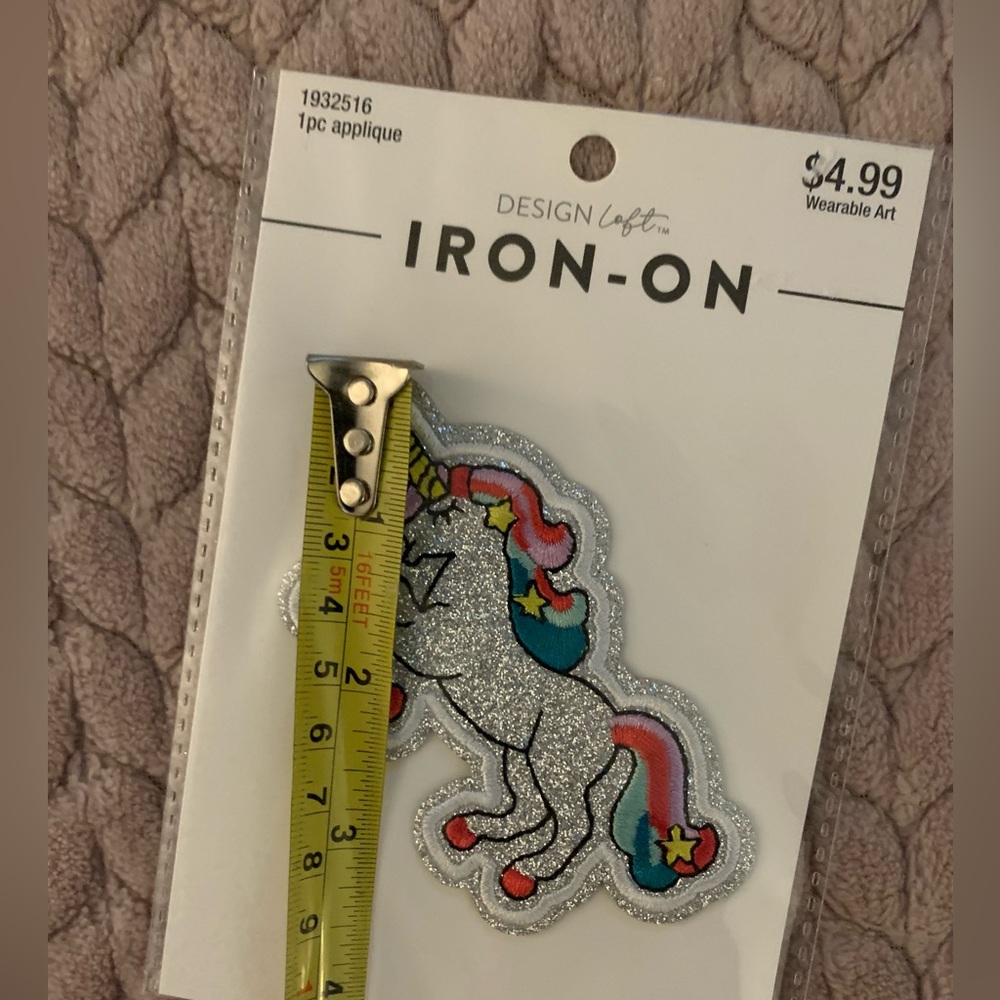 New Colorful Rainbow mane & tail Silver Glitter Unicorn Iron-On Patch